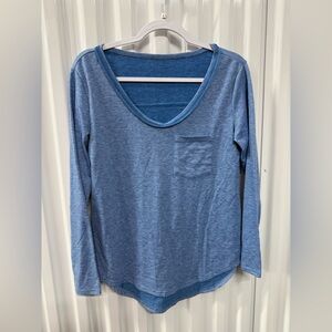 Elegant Blue Long Sleeve Women's Top